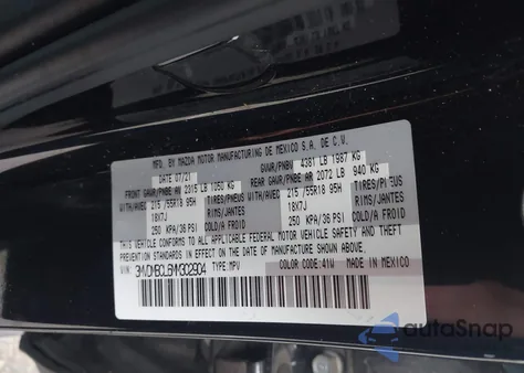 2021 Mazda Cx-30 Preferred из США, поврежденный, VIN 3MVDMBCL6MM302904